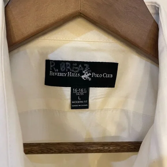 Cream Dress Shirt 16 1/2 - Picture 2 of 3